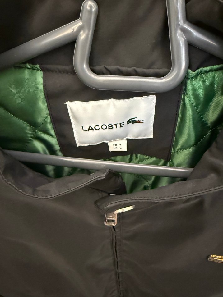 Lacoste Siyah Fermuarlı Erkek Mont, Yüksek Yakalı - Görsel 2