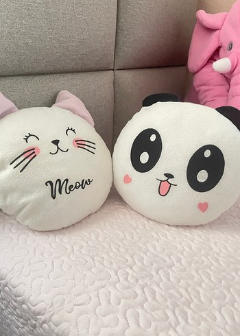 Pembe Panda ve Kedi Peluş Oyuncak