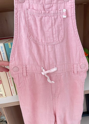 18-24 Ay Beden Kız Çocuk Pembe Pamuklu Askılı Tulum