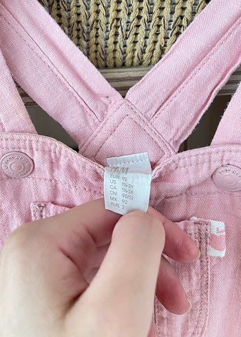 Kız Çocuk Pembe Pamuklu Askılı Tulum - Görsel 6