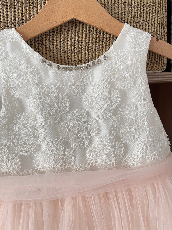 Kız Çocuk Beyaz Dantel Bohem Elbise - Görsel 3