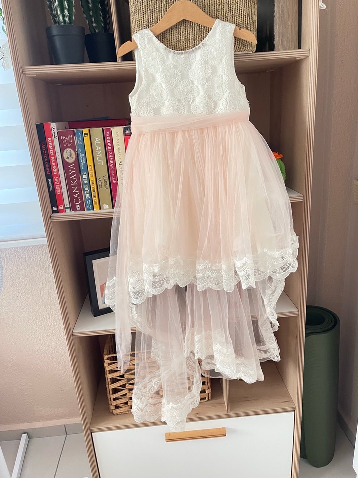 Kız Çocuk Beyaz Dantel Bohem Elbise - Görsel 2