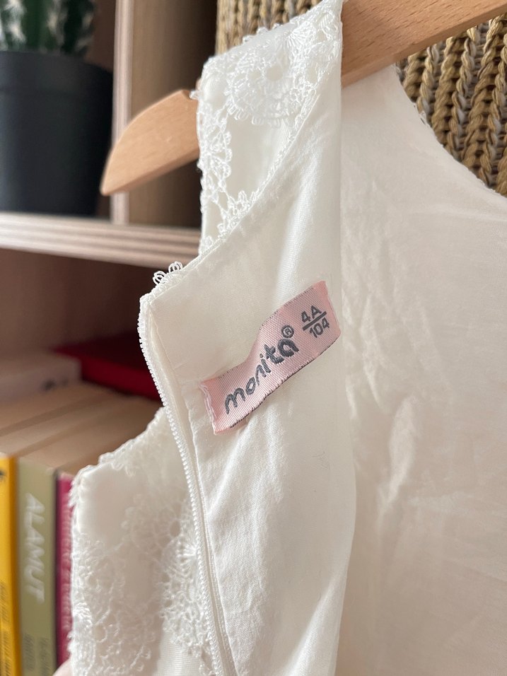 Kız Çocuk Beyaz Dantel Bohem Elbise - Görsel 5