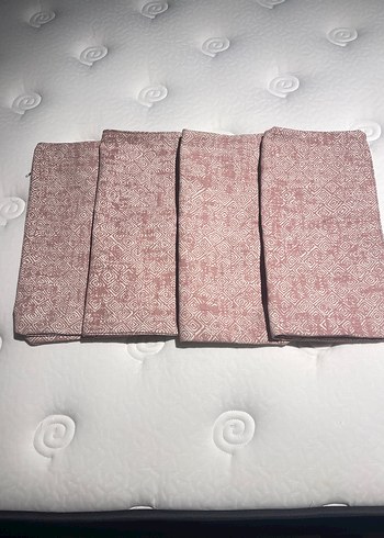 Pembe keten Kırlent kılıfı