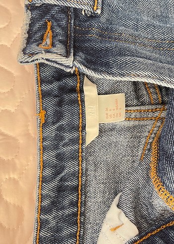 Yırtık Detaylı Mavi Mini Kot Etek - Görsel 2