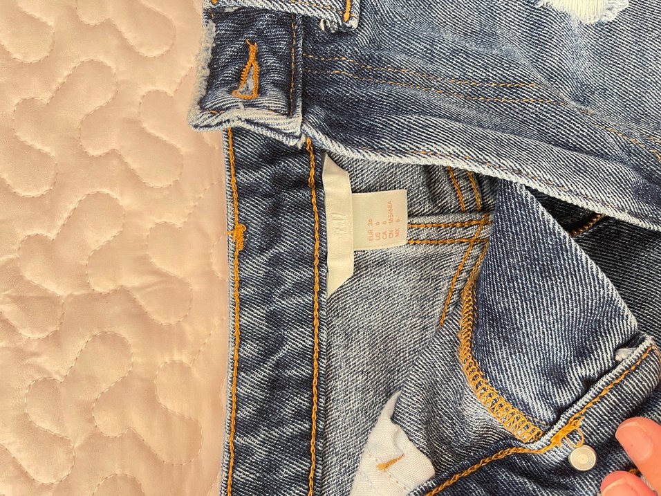 Yırtık Detaylı Mavi Mini Kot Etek - Görsel 2