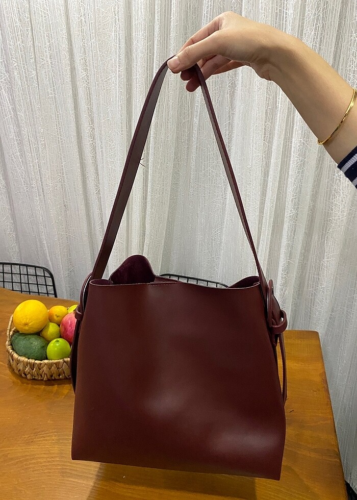 Yumuşak deri büyük kullanışlı çanta - Görsel 2