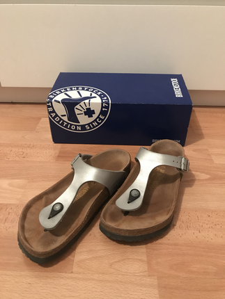 Birkenstock Birkenstock gümüş gri parmak arası terlik