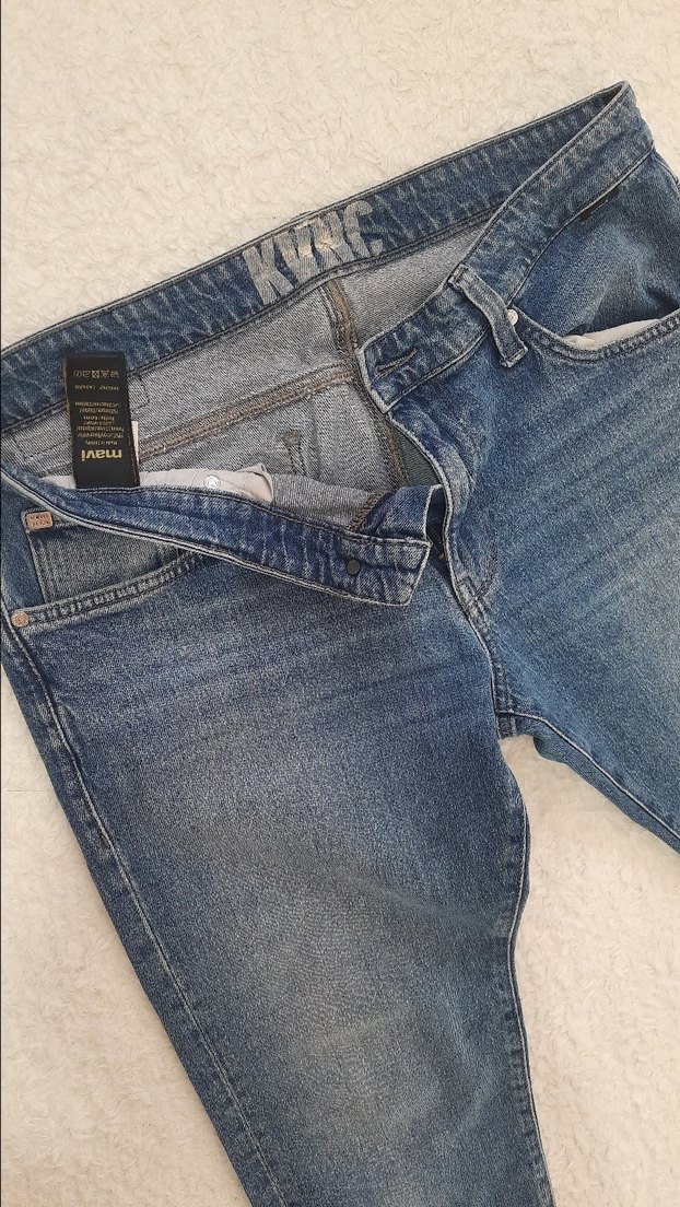 Düğmeli Regular Fit Erkek Kot Pantolon - Görsel 2