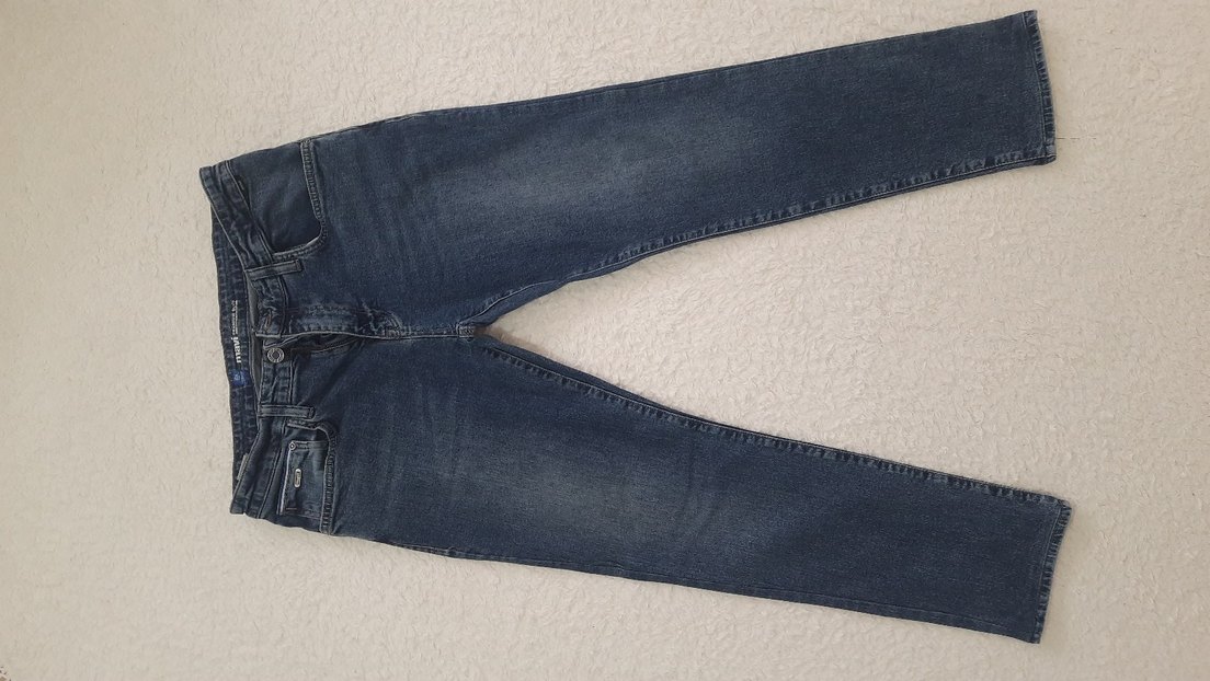 Erkek Lacivert Düğmeli Regular Fit Denim Jean - Görsel 2