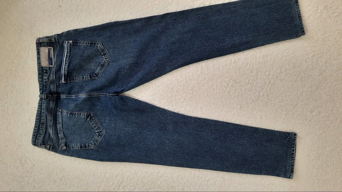 Erkek Lacivert Düğmeli Regular Fit Denim Jean - Görsel 3