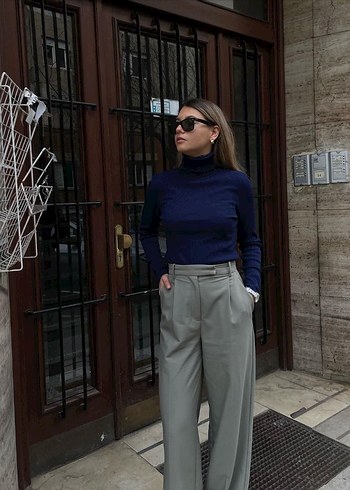 Lacivert Balıkçı Yaka kazak - Görsel 2