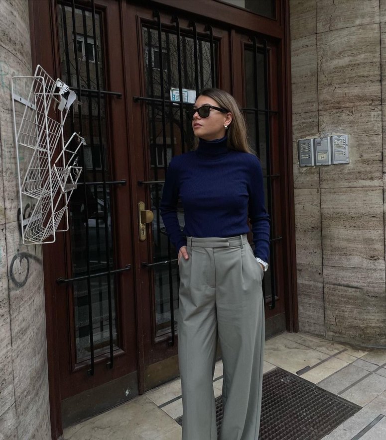 Lacivert Balıkçı Yaka kazak - Görsel 2