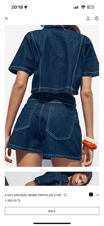 s Beden zara denim şort etek