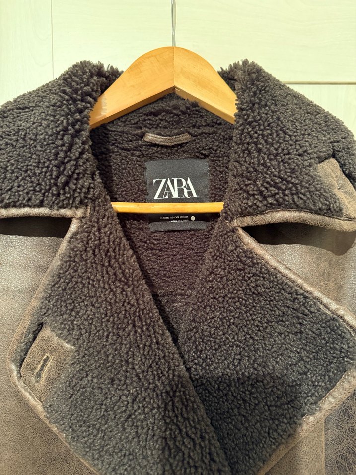 Zara Kahverengi İçi Yünlü Ceket - Görsel 3