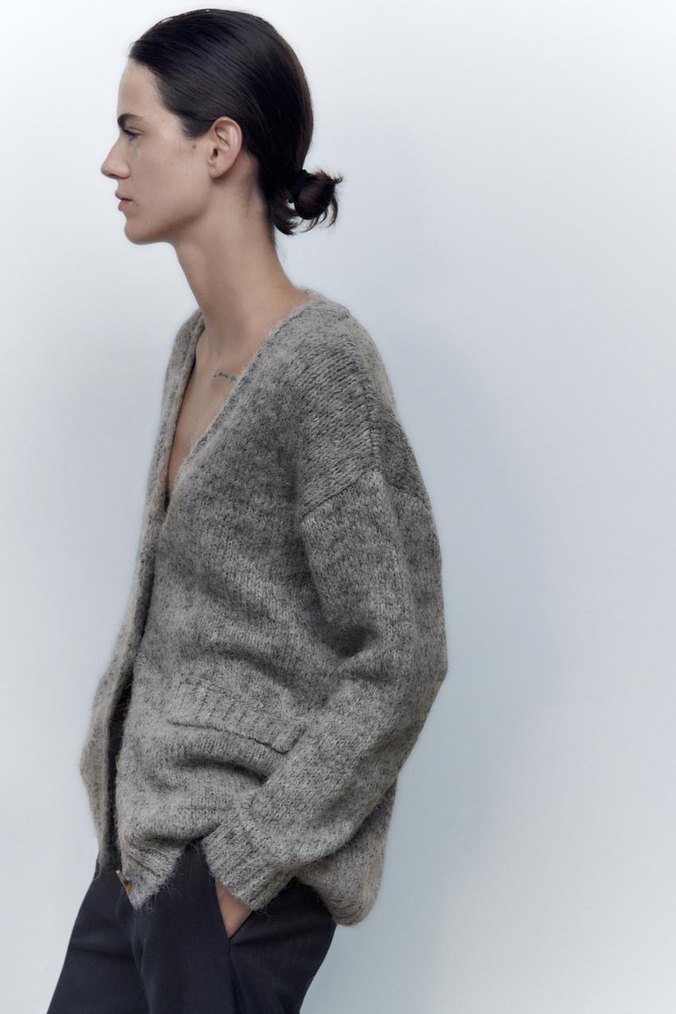 Zara Uzun Triko Hırka - Görsel 2