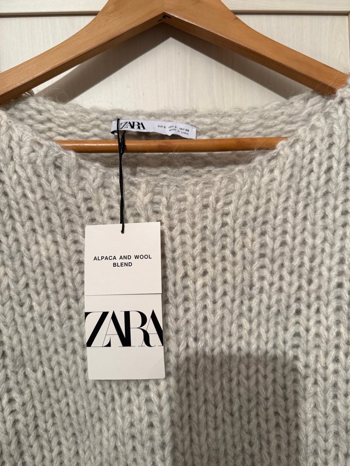 Zara Alpaka yünü ve Yün Karışımı Örgü Kazak - Görsel 4