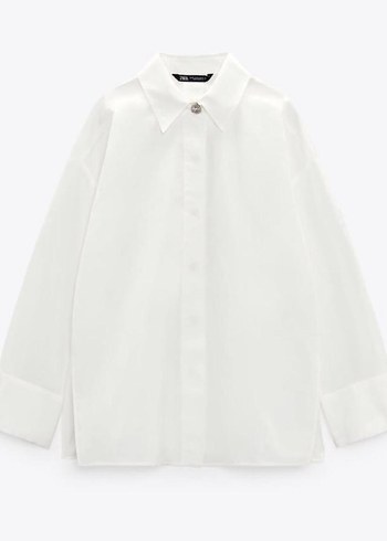 Zara Taş Düğmeli Beyaz Gömlek - Görsel 2