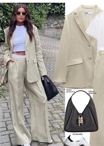 Zara Keten Blazer Ceket Pantolon Takım - Görsel 10