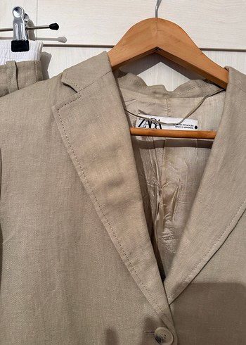 Zara Keten Blazer Ceket Pantolon Takım - Görsel 5