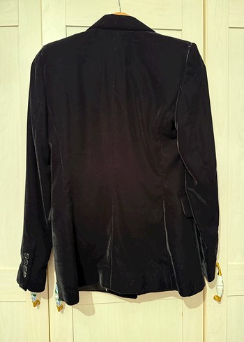 Mango Siyah Kadife Blazer Ceket - Görsel 6