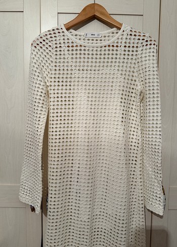 Mango Delikli Koton Elbise - Görsel 4