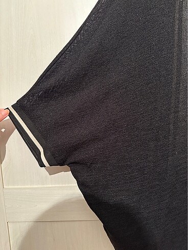 s Beden siyah Renk Bershka Şeritli Yarasa Kol Hırka