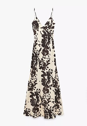 Zara Zara Printed Saten Elbise