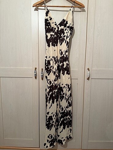 xs Beden Zara Printed Saten Elbise