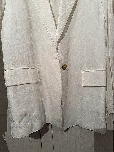 xs Beden beyaz Renk Zara Keten Karışımlı Blazer Ceket