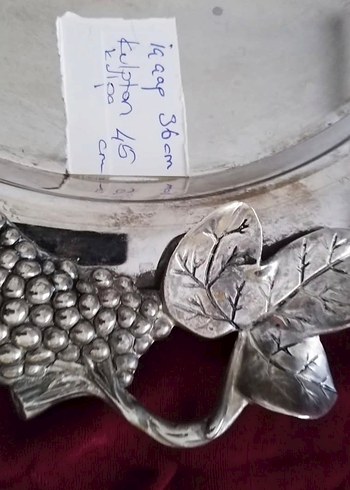 gümüş kaplama vintage tepsi. - Görsel 4