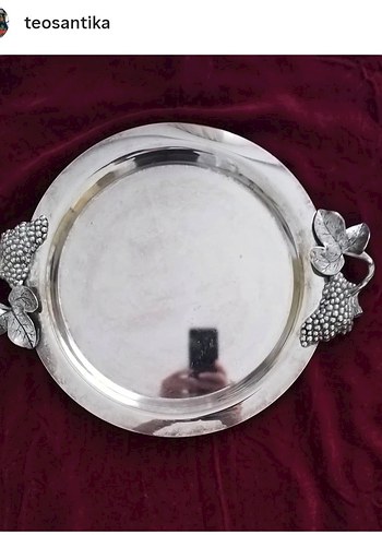 gümüş kaplama vintage tepsi. - Görsel 2