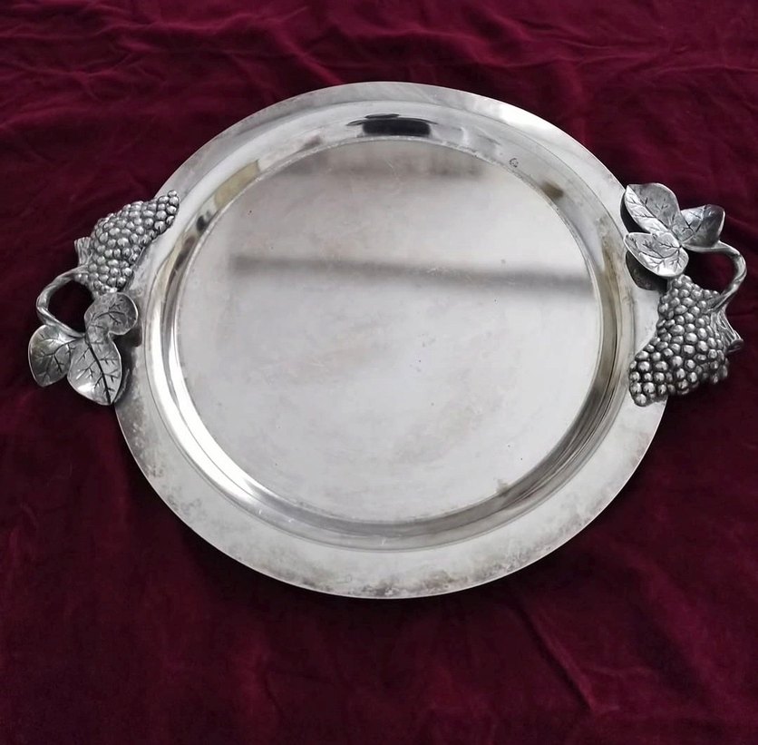 gümüş kaplama vintage tepsi. - Görsel 3