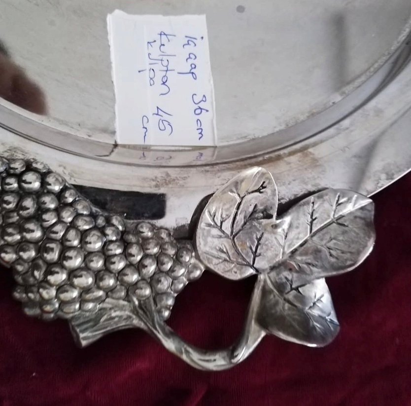 gümüş kaplama vintage tepsi. - Görsel 4