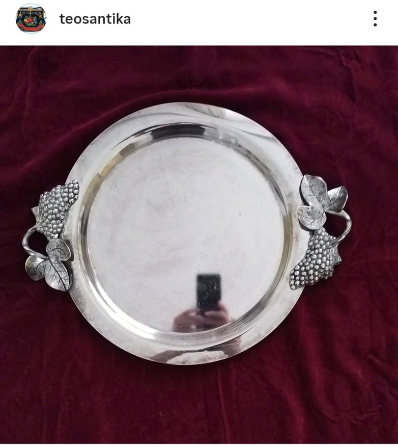 gümüş kaplama vintage tepsi. - Görsel 2