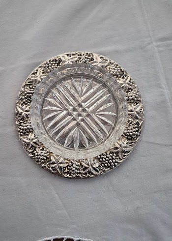 üzümlü gümüş kaplama Tabak ve Cam Tabak - Görsel 4