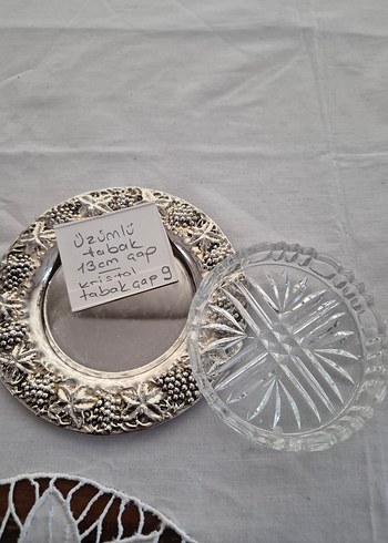 üzümlü gümüş kaplama Tabak ve Cam Tabak - Görsel 6