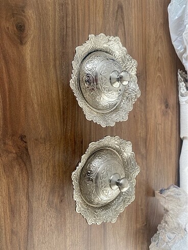 İkili gümüş şekerlik