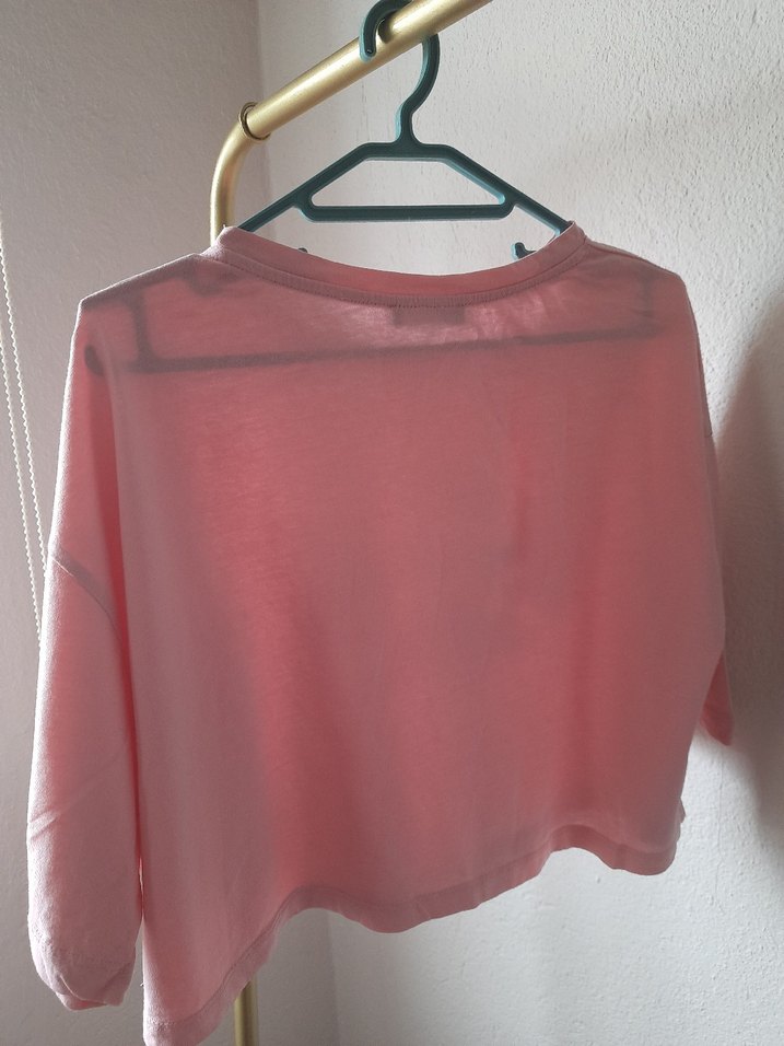 Kadın Pembe Baskılı Kısa Kollu Tişört - Görsel 2