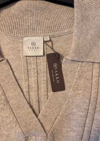 Bej Uzun Kollu kaşmir Örgü Kadın elbise vakko - Görsel 5