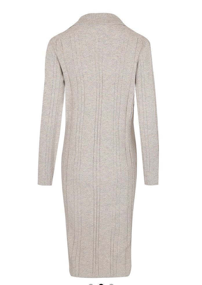 Bej Uzun Kollu kaşmir Örgü Kadın elbise vakko - Görsel 2