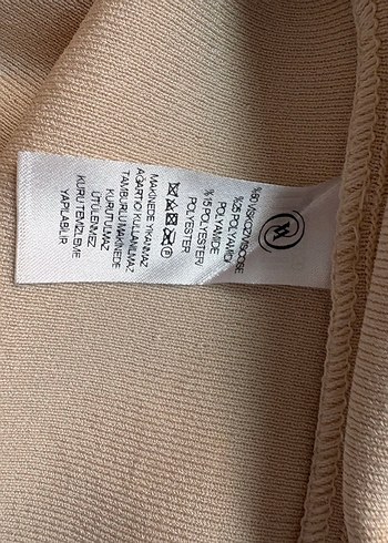 Bej Yüksek Yakalı Pilili Midi Triko Elbise - Görsel 3