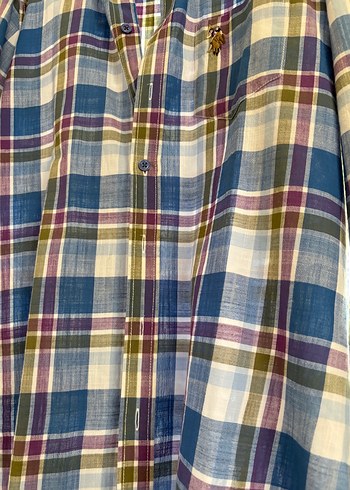 Erkek kareli Polo Uzun Kollu Pamuklu Gömlek - Görsel 4