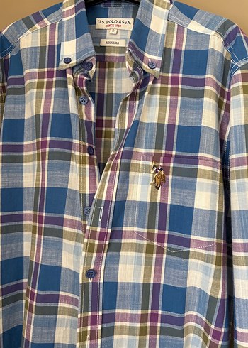 Erkek kareli Polo Uzun Kollu Pamuklu Gömlek - Görsel 3