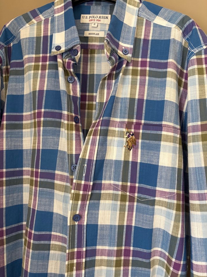 Erkek kareli Polo Uzun Kollu Pamuklu Gömlek - Görsel 3