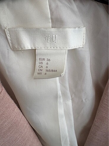 s Beden pembe Renk H&M somon pudra blazer
