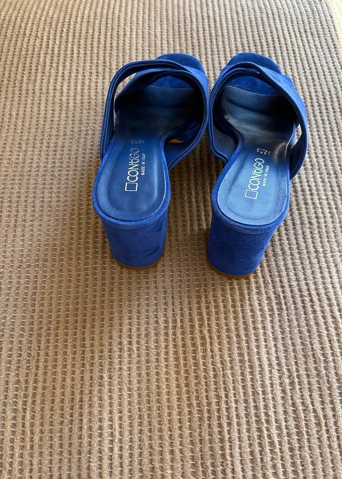 Gece mavisi İtalyan terlik - Görsel 4