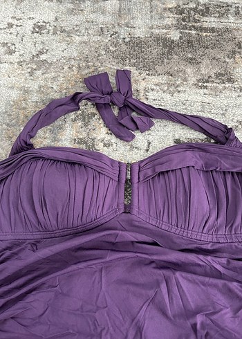 Mor Drapeli Strappy Kadın Mayo büstiyer - Görsel 4