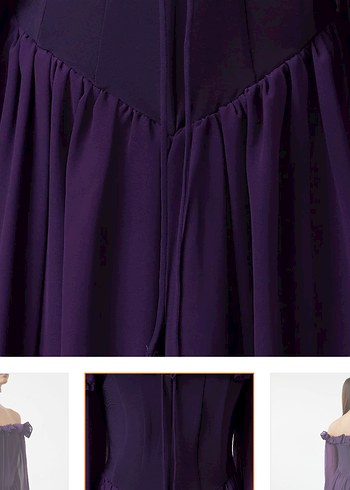 36 Beden Gothik Straplez Mor Midi Elbise