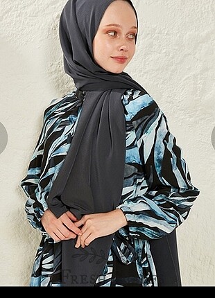 Fresh scarf antrasit rengi Medine ipeği şal sorunsuz 